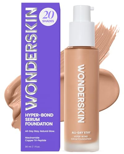 Fond de Teint Sérum Wonderskin Hyper Bond Tenue 24H – Imperméable, Sans Transfert, Maquillage Longue Tenue avec Niacinamide & Acide Hyaluronique – Léger, Fini Naturel (Allure)