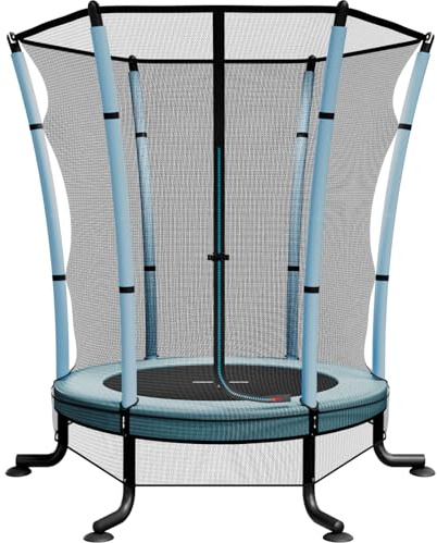 JUMMICO Trampolin Kinder mit Sicherheitsnetz Ø145cm, Indoor-/Outdoor Trampolin für Kinder ab 3 Jahre, Blau