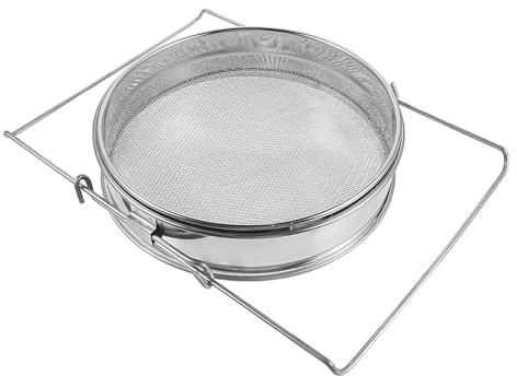 Beaupretty Colador de Miel de Metal para Apicultura, Cedazo Doble de Acero Inoxidable 1 Pieza, Filtro Práctico para Colar Miel y Jugos, Reutilizable y Fácil de Limpiar para Uso en Cocina