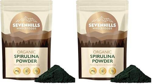Sevenhills Wholefoods Organic Spirulina Powder 1.8kg | Certified Organic | Nutrient-Dense | 100% Pure & Natural (Pack of 2)