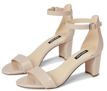 Nine West Mujeres Pruce Punta Abierta Casual Sandalias con Correa de Tobillo, Natural, Talla 8.5