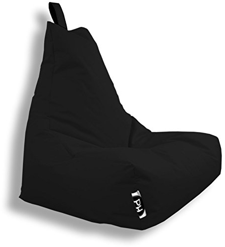 PATCH HOME Lounge Sessel XL Gamer Sessel Sitzsack Sessel Sitzkissen In & Outdoor geeignet fertig befüllt | XL - Schwarz - in 2 Größen und 25 Farben