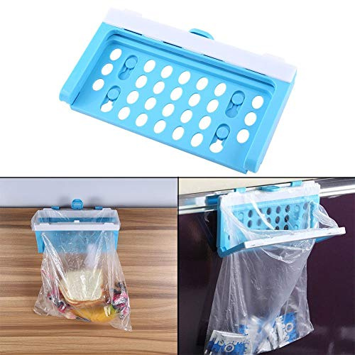Zerodis Bastidor de Basura de Plástico, Recipiente para Cocina Estante de Bolsa de Basura Plegable Colgante de Residuos de Basura Estantes y Soportes para Cocina 20.8 x 11.5 cm