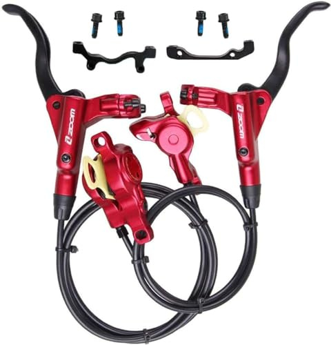 BUCKLOS MTB Hydraulic Disc Brakes, Mountain Bike Left Front 800mm Right Rear 1450mm Hydraulic Brake Set Aluminum Alloy Levers with Calipers PM/is Adapter Fit EBike/Fat Bike