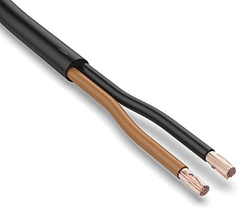 AUPROTEC KFZ Kabel 2x1,5 mm² 50m rund FLYY I Rundkabel Schlauchleitung/Fahrzeugleitung Farbcodiert schwarz/braun 2 poliges Kabel für Anhänger geeignet
