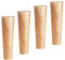 Qrity 4 PCS Wooden Furniture Legs Straight Wood Sofa Legs Cabinet Feet Straight Wooden Table TV Legs with Non-slip Mat, Screws & Mounting Plate, 20CM