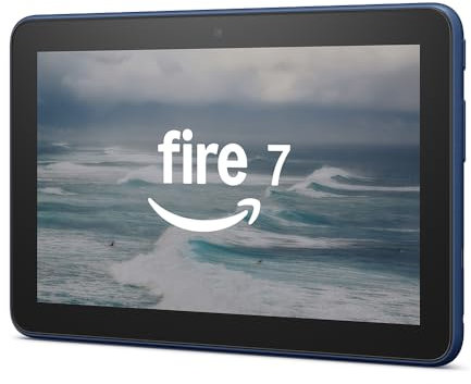 Fire 7 tablet, 7” display, 16 GB, latest model (2022 release), Denim without Ads