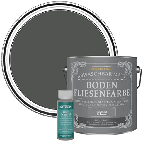 Rust-Oleum Grey Washable Matt Floor Tile Paint - Graphite 2.5L