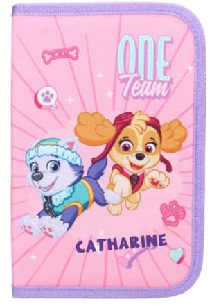 Undercover Federmappe Paw Patrol Kinder mit Name personalisiert | Schüleretui Rettungs-Hunde inklusive Inhalt Mädchen Jungen | Federtasche Mäppchen für Grundschule Schulanfang rosa