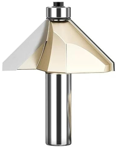 Cortador biselado, enrutador de chaflán, rodamiento de broca, ranura de 45 grados, recorte a ras, herramienta de fresado de madera cónica DIY, 1/2 1/4, Nariz de caballo ( Size : 1/4*5/16 )