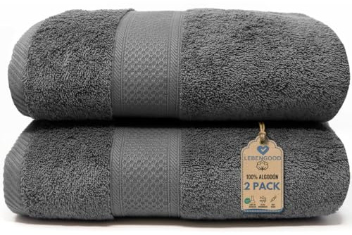LEBENGOOD Telo Doccia Grande Set 2 Asciugamani Bagno Grandi 70x140 Cotone | spugna 500 g/m², morbidi e super assorbenti, certificati Oeko Tex, asciugatura rapida, ideali per casa hotel e ospiti