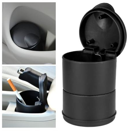 Car Ashtray with Lid, Smell Proof Detachable and Portable Ashtray, Mini Smokeless Ciqarette Ashtray Cup Holder, Auto Dustbin Garbage Trash Can Organizer For SUV, Truck, Office, Home