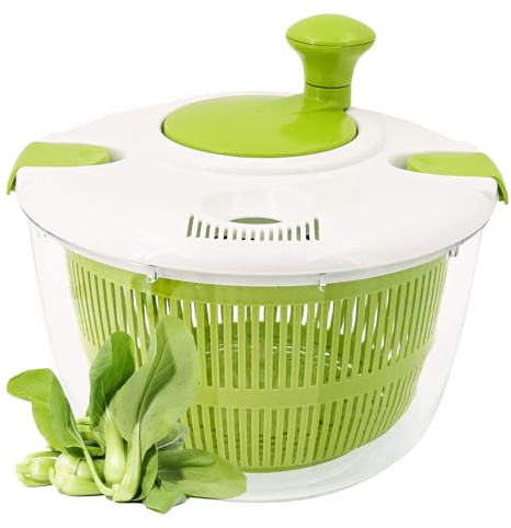 NIOSAVM 5Qt High-Efficiency Salad Spinner & Vegetable Dehydrator -Quick-dry salad spinner,Manual Kitchen Tool for Lettuce,Berries,Quick Spin Dry Vegetables