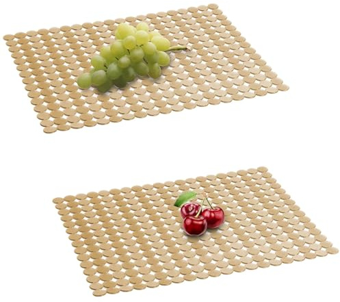 VALINK Confezione da 2 tappetini per lavello da cucina, antiscivolo in PVC, tappetino drenante regolabile da tagliare su misura, protezione per il fondo del lavello della cucina, 40 x 30 cm, bronzo