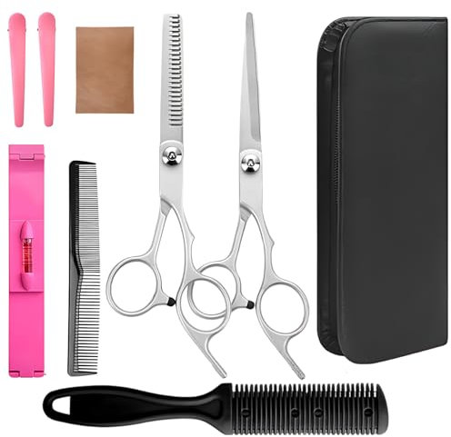 Set di forbici professionali da parrucchiere, 9 pezzi forbici da taglio per capelli, accessori per parrucchiere, forbici per parrucchiere per la famiglia, taglio di capelli per uomo e donna