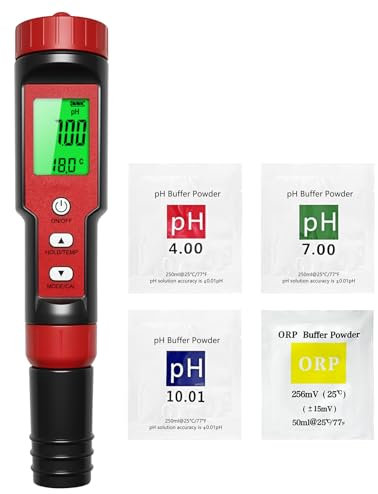 Homcoice Medidor pH Chloro Piscina 7 en 1, Tester PH Cloro Salinidad ORP TDS EC Temperatura, Test Calidad Agua de alta precisión con función ATC para piscinas, agua potable, acuario, hidroponía