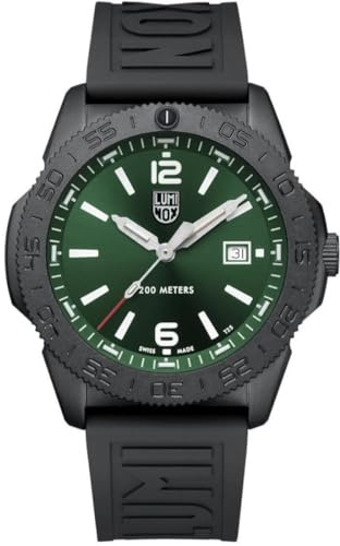 Luminox Pacific Diver herr dykarklocka 44 mm rostfritt stål – kvarts analog 20 bar, rostfritt stål armband silver, grön urtavla, datum, lysande visare XS.3137.B