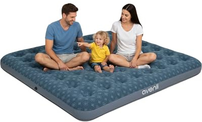 AVENLI Luftmatratze Luftbett Camping für 2 Personen 203x183x22cm aufblasbare Matratze Gästebett weiche Liegefläche mit beflockter Oberfläche Reise-Bett für Camping & Zuhause