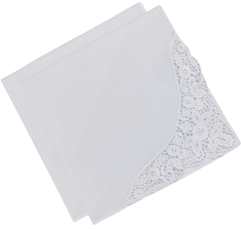 TERNCOEW Sofisticato Pizzo Rifinito Fazzoletto Coppia Premium Tessuto di Cotone Pettinato Accessori Cerimonia Formale Accessori di Pizzo di Cotone Accessori Da Sposa