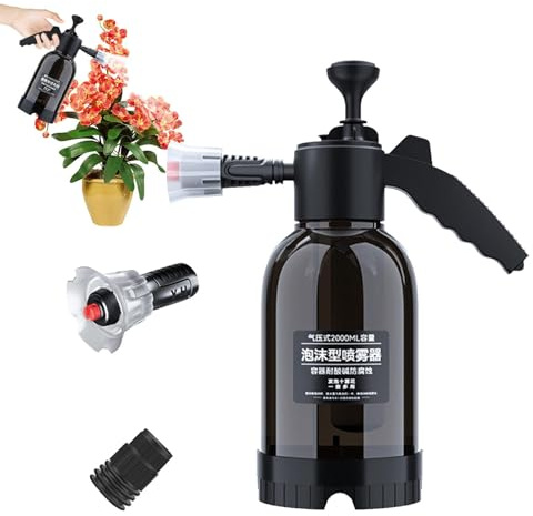 Pulvérisateur à Mousse pour Voiture - Pompe Manuelle 2L Outil de Nettoyage de Précision,Vaporisateur à Savon pour Lavage Auto,pour Nettoyage de la Pelouse, des Espaces Extérieurs, de la