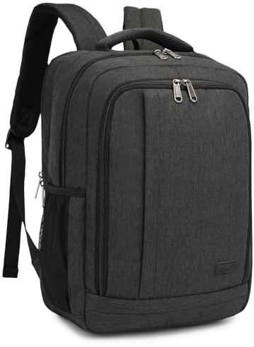 Kono Laptop Backpack Mens, 15.6 Inch Laptop Bag Rucksack for Men Women Travel Work School (Black)