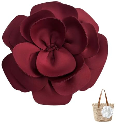 Stora tygblommor 28 x 28 cm tygblommor lappar applikationer sys blommor | Handgjorda 3D tygblommor, polyester dekorativa blommor, näsblommor, tygblommor för kvällsmode, hemdekorationsapplikationer