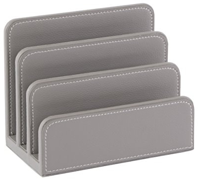 OSCO GRYPULH1 Faux Leather Letter Holder - Grey