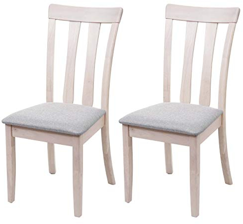 2er-Set Esszimmerstuhl HWC-G46, Küchenstuhl Stuhl, Stoff/Textil Massiv-Holz - helles Gestell, grau
