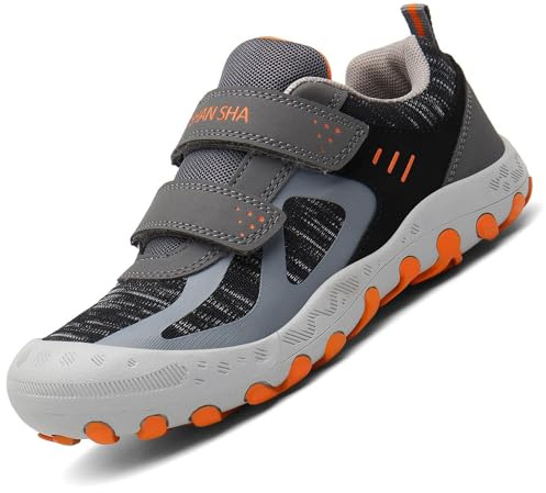 Mishansha Sport Shoes Bambini Bambina Scarpe da Ginnastica Running Basse Basket Outdoor Fitness Ultraleggero Gomma Anti Scivolo Primavera Scarpe da Scuola, Trek Grigio 28