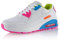 Fusskleidung® Damen Herren Sportschuhe Dämpfung Sneaker leichte Laufschuhe Weiss Pink Blau EU 37
