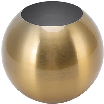 HERCHR Kugelvase, Ball Vase Metallvase Runde Deko Vase, Elegante Dekovase Für Wohnzimmer, Blumenvase Aus Metall in Messing Gebürstet, Tischdeko Ø 14cm, Für Wohnzimmer, Kleine Blumenvase, Ornament