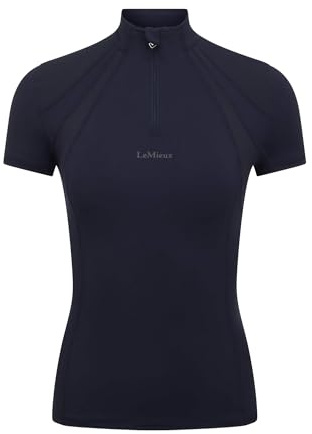 LeMieux Mia Mesh Short Sleeve Base Layer - Womens Equestrian Horse Riding Top - Navy - UK16