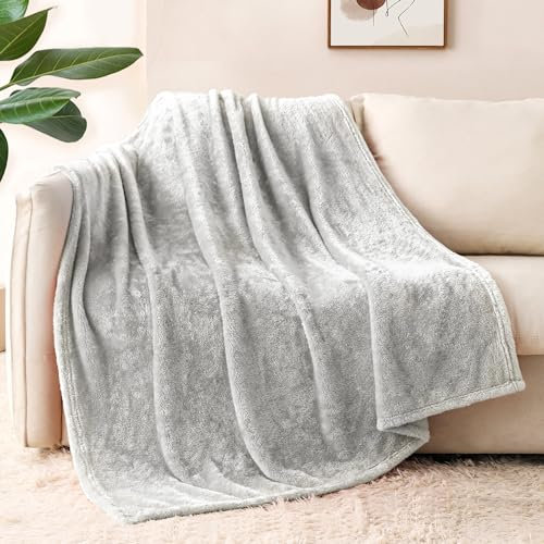 Whale Flotilla Manta Mullida de Sofá, Cálida Manta de Forro Polar para Cama, Muy Suave y Acogedora, 130 x 170 cm, Gris Plateado