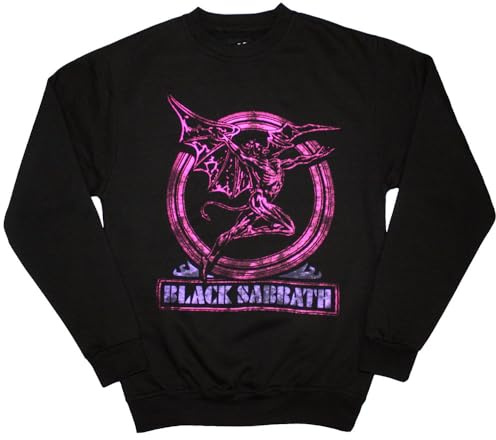 Black Sabbath Neon Pink Henry Oversized Sweatshirt