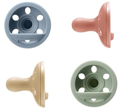 Tommee Tippee brustähnlicher Schnuller, leichtgewichtig, einteiliges Silikondesign, symmetrischer Nuckel 6-18m, 4er-Pack