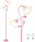 Stepeak Rosa Stehlampe Wohnzimmer, 2-flammige Blume Lampenschirm Stehlampe mit LED Glühbirne, Maiglöckchen Blumenlampe, Flower Floor Lamp, Modern Stehleuchte für Schlafzimmer, Kinderzimmer, Büro