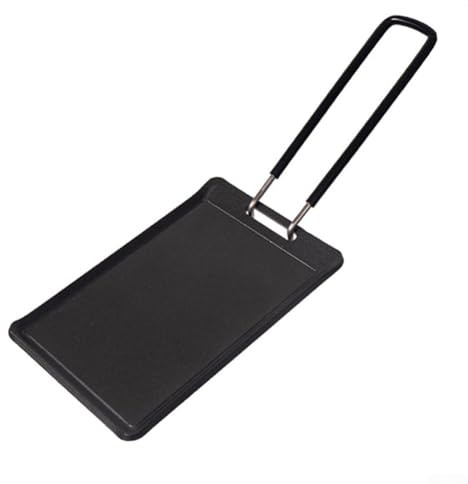 babominimer Sartén cuadrada para exteriores para acampar y barbacoa, placa de parrilla portátil de hierro con distribución uniforme del calor, 85 x 130 mm, color negro