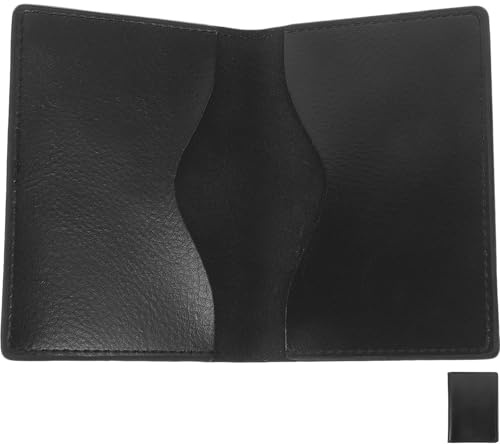 GLEAVI Étui Léger et Résistant à l'usure Porte-Cartes de Visite en Cuir de Vache Noir Style Simple et Pratique pour Enseignants et Étudiants en Concerts ou École