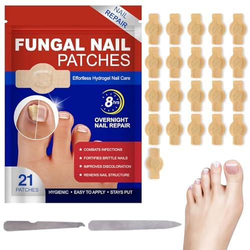 Fungal Nail Patches,21pcs Funghi Unghie Piedi,Cerotti per Unghie Incarnite Piedi,Micosi Unghie Piede Patches,Trattamento Antifungino per Unghie,Cerotti per Trattamento Unghie Dei Funghi