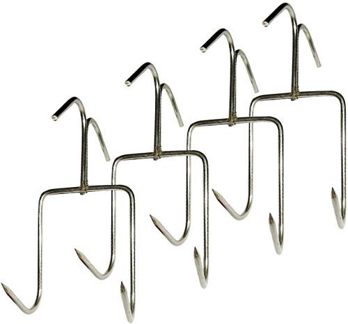 TIHOOD Räucherhaken, Edelstahl, Speckaufhänger, Bratentenhaken, Fleischaufhänger zum Räuchern, zum Aufhängen, Speckschinken, Grill, 4 Stück