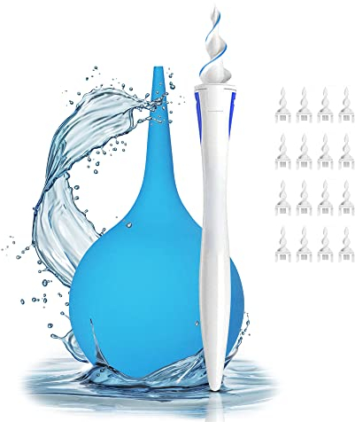 2in1 Ohr Reinigung SET Ohrendusche, Ohrenspritze, Ohrenschmalzentferner Spirale, Silikonreiniger