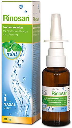 Rinosan Isotonic Nasal Mint Spray - for Allergy, Congestion, Rhinitis, Sinus and Hayfever - Relief for Adults and Kids - Added Eucalyptus, Calcium - 30 ml