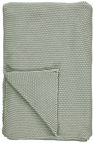 Marc O'Polo Plaid Nordic Knit Soft Green 130x170 cm Wohndecke Plaid Wohnzimmerdecke Kuscheldecke Decke Sofadecke kuschelig warm Wohnzimmerverschönerung Überwurf gemütlich Garden Green 130x170