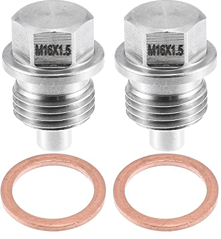 A ABSOPRO 2 Stück Ölablassschraube Ölwanne M16x1,5 Magnetische Ölablassschraube mit Dichtring Ölablaßschraube Ölwannenwanne QRF027
