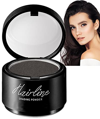 Hairline Powder Root Concealer - Dark Gray Hair Root Dye Shadow Cover, Beard Dye & Hair Touch-Up for Thin Grey Hairline - Quick Cover, Waterproof (Dark Brown)