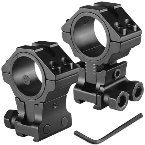 25,4 mm et 30 mmAnneaux de Montage Précis Picatinny, Support de Lunette de Visée à Hauteur Réglable pour 11mm/20mm Rail Metallique (pour 11mm)