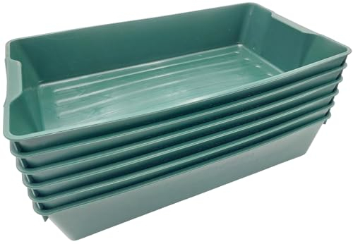 BURI 10x Universal Gärtnerbox Pflanzschale 58x32x11cm Anzuchttopf grün Pflanzwanne Blumenkasten Anzuchtschale eckig Profi Saatschale - robust, wetterfest, frostfest (10 Stück)