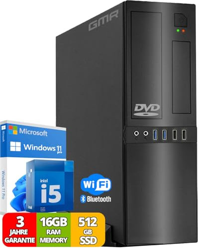 Desktop PC with Intel i5 4-Thread 3.20 GHz | 16GB DDR3 | 512GB SSD | DVD±RW | USB3 | WiFi 600 and Bluetooth 5 | Windows 11 Professional 64-Bit | Business Office Multimedia Computer | 3 year warranty!