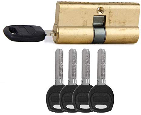 Bombin Cerradura Seguridad,Bombin Doble Embrague 65 MM 32.5/32.5 barril Bloqueo de puerta con Brass Key