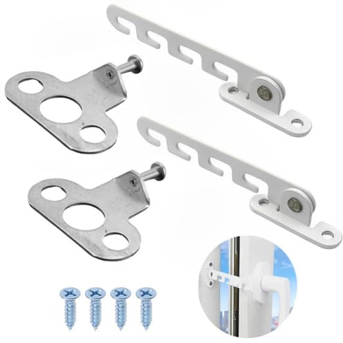 EYVRPAU 2 Set Finestra Limitatore Sicurezza Limitatore Apertura Finestra Ferma Finestre Antivento Manopole Ribaltabili Per Finestre Serratura Per Finestra Con 4 Viti Per La Regolazione Della Finestra